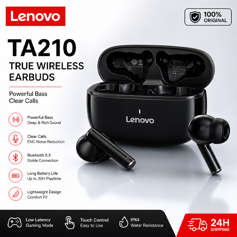 Anc Wireless Over Ear Headphones - Lenovo TA210 – bezprzewodowe słuchawki Bluetooth